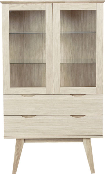 Bild på FILIPPA Vitrinskåp 2D 2L vitpigmenterad ek