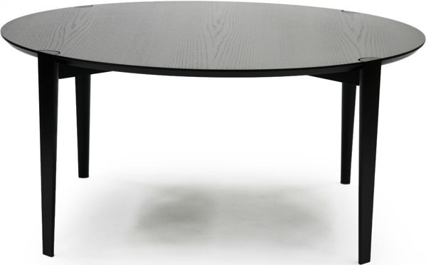 Bild på SPIGO Soffbord runt 90cm i svartlackad ek faner utan underhylla