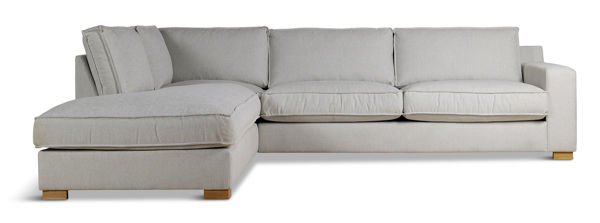 Bild på SAVOY Hörnsoffa (TD) m öppet avslut vä tyg Iberia offwhite 750, ekben