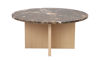 Bild på BROOKSVILLE soffbord runt Ø90 brun marmor/vitpigment ek