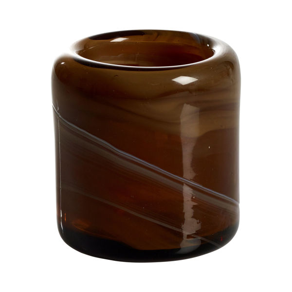 Bild på PURO Ljuslykta brun 9x9 h9cm 100% munblåst glas