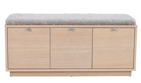 Bild på CONFETTI Bänk 3L vitpigmenterad ek/fårskinnslook