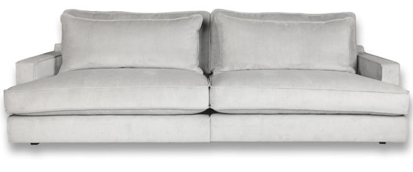 Bild på ESTELLE Casual 3,5-sits soffa traditionella ryggkuddar tyg Chester Ash-72/svarta ben