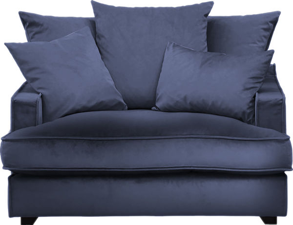 Bild på ESTELLE Chill Fåtölj kuvertryggkuddar tyg Meda Flint stone / svarta ben