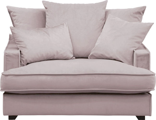 Bild på ESTELLE Chill Fåtölj kuvertryggkuddar tyg Meda dusty pink / svarta ben