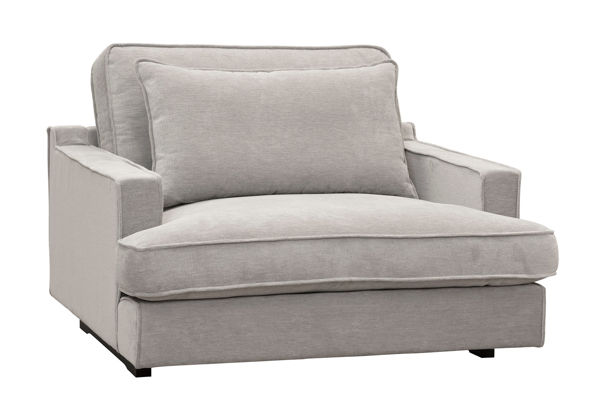 Bild på ESTELLE Casual Fåtölj traditionella ryggkuddar tyg More Rabbit 08 / svarta ben