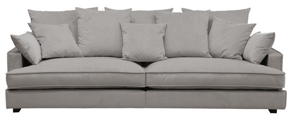 Bild på ESTELLE Chill 3,5-sits soffa kuvertryggkuddar tyg Meda Silver /svarta