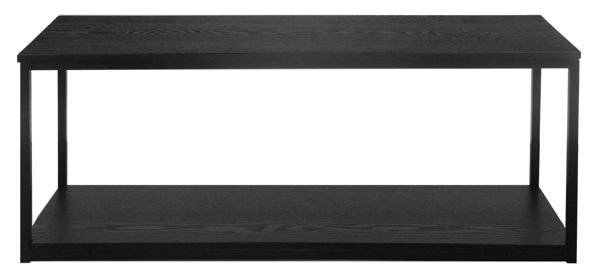 Bild på NARANO TV bänk, svart askfaner, svart metallram, 2 hyllor