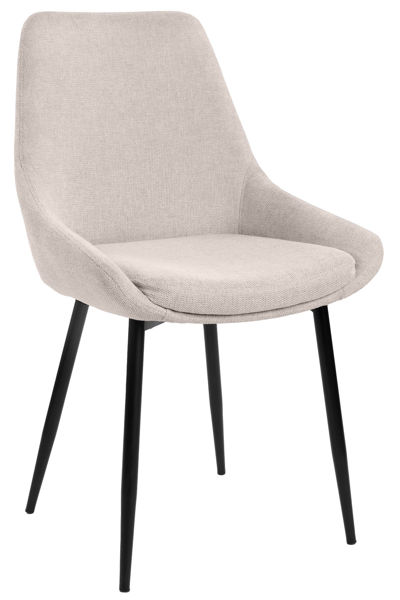 Bild på PARTIDA Matstol FAST, tyg Belfast 23 light beige/svart metall