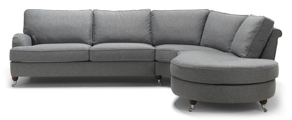 Bild på FALLSTONE Hörnsoffa m ö avslut höger tyg King dark grey, standardstoppning, ben wenge/krom