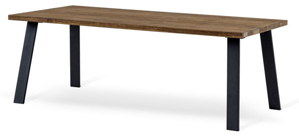 Bild på NARVIK matbord 210 cm oljad vildek, svart utställda ben