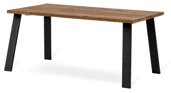 Bild på NARVIK matbord 160 cm oljad vildek, svart utställda ben