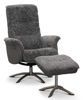 Bild på HEMSE Snurrfåtölj med pall, fårskinn grafit/tyg Maison 32