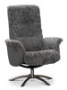 Bild på HEMSE Snurrfåtölj med pall, fårskinn grafit/tyg Maison 32