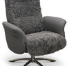 Bild på HEMSE Snurrfåtölj med pall, fårskinn grafit/tyg Maison 32