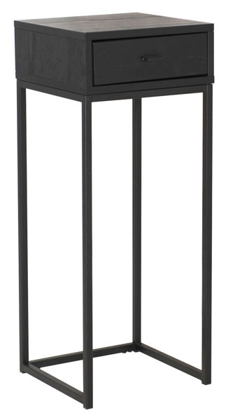Bild på REGGIANO Sängbord H75, svartlackad askfanér, svarta metallben, låda, lackad askfaner, wl100