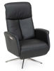 Bild på DENTON Reclinerfåtölj el LARGE läder Soleda/spalt 441 black, fot Polaris A6 krom