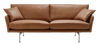 Bild på LAURI Rak 3-sits soffa läder Vintage cognac, svarta metallben