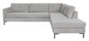 Bild på KINGSTON Hörnsoffa 1800/2 m öppet avslut höger tyg Raven 06 light grey, arm Arlington, svarta metallben