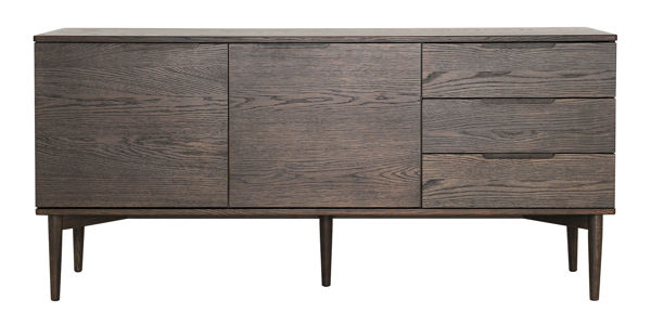 Bild på KARMELIET Sideboard 2 dörr+3 lådor brunlackad ekfanér, softclose