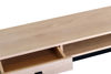Bild på REGGIANO TV-bänk 120cm, vitpigmenterad ek, svarta metallben, låda och hylla, lackad ekfaner, wl100, max 40 kg
