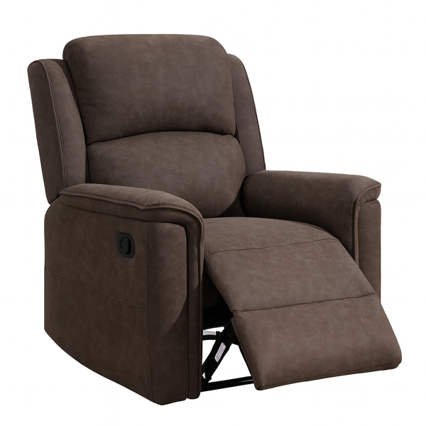 Bild på STALLONE Reclinerfåtölj tyg brun, manuell recliner., sitthöjd 48, sittdjup 55, sittbredd 49 cm