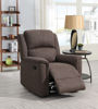 Bild på STALLONE Reclinerfåtölj tyg brun, manuell recliner., sitthöjd 48, sittdjup 55, sittbredd 49 cm
