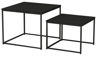 Bild på DUDOS 2-dels satsbord KVADRAT svartbetsad lackad askfanér/metallben 55x55x45cm + 45x45xh35 cm
