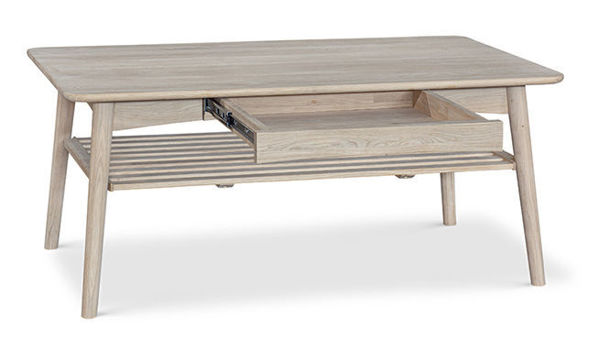 Bild på QUINTON Soffbord 120x60 H52cm massiv vitoljad ek