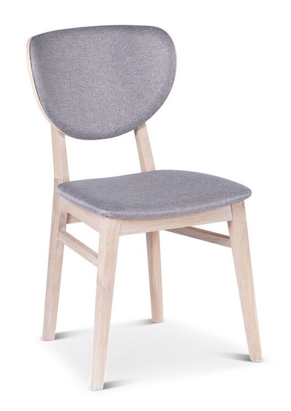 Bild på CIELO COMFORT Stol massiv vitoljad ek/grått tyg