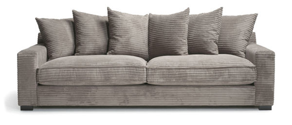 Bild på SAVOY (LS) 3-sits soffa 2 plymåer tyg Duo 5 Brown B914 arm=Savoy ben=wenge