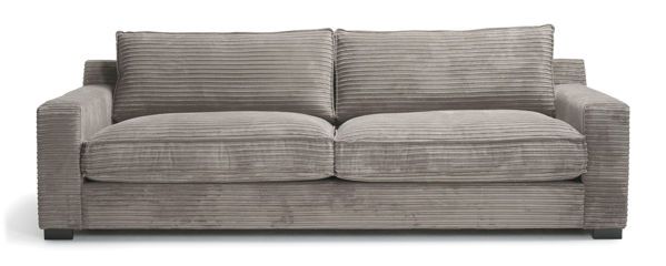 Bild på SAVOY (TD) 3-sits soffa 2 plymåer tyg Duo 5 Brown arm=Savoy, wengeben