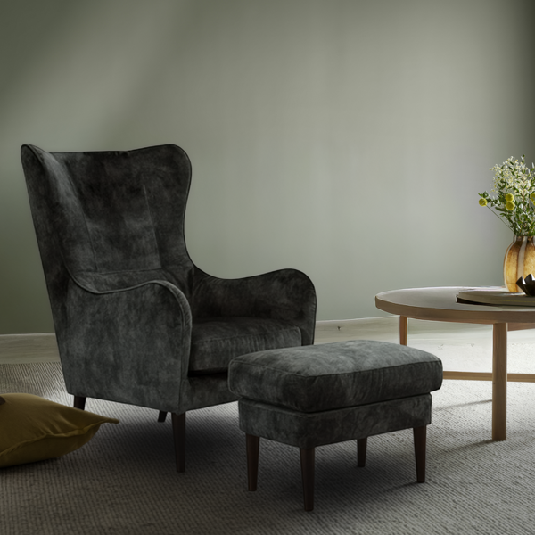 GLENDALE Fåtölj och pall i miljö