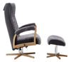 Bild på RELAX Snurrfåtölj inkl pall fårskinn Scand.Grey/Facet 4 mörkgrå/Grand svart/oljad ek/krom PAKETPRIS *NY*