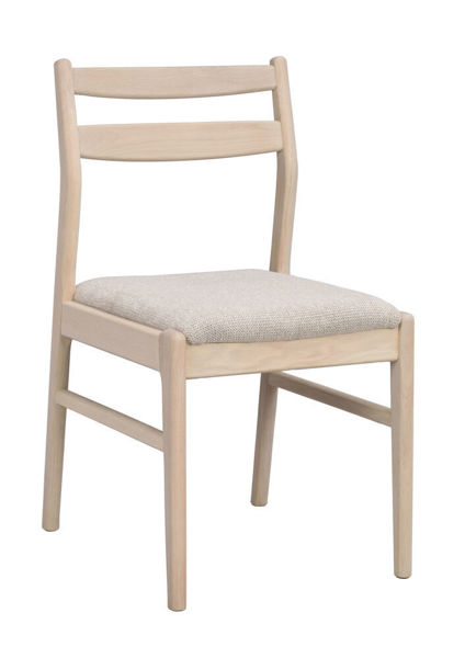 Bild på Kerwin stol vitpigmenterad ek/ljusbeige tyg