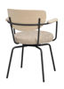 Bild på MERRICK Karmstol mörkbeige tyg/vitpigment ek/svart metall snurr