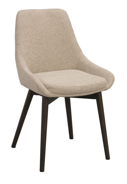 Bild på DENLEY Stol ljusbeige tyg/bruna ekben