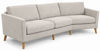 Bild på PUSSEL Vinkelsoffa 900+V45 tyg Wind 05 beige, arm 130, oljade ekben
