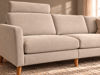 Bild på PUSSEL Vinkelsoffa 900+V45 tyg Wind 05 beige, arm 130, oljade ekben