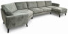 Bild på PUSSEL Hörnsoffa C90BIG m divan XL höger tyg Perfect Harmony 39 mossa, arm 140, wengeben